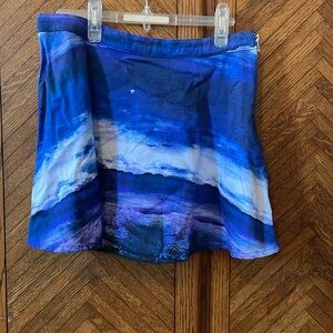 Photo wave print skirt